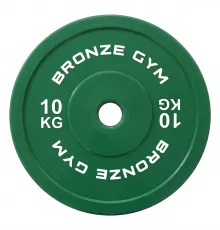 Диск олимпийский BRONZE GYM тяжелоатлетический зеленый 10 кг